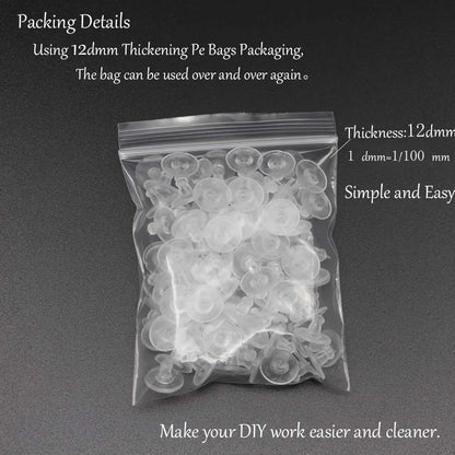 Silicone Earring Backs Set of 100 Round Ear Plug Stoppers for Jewelry DIY