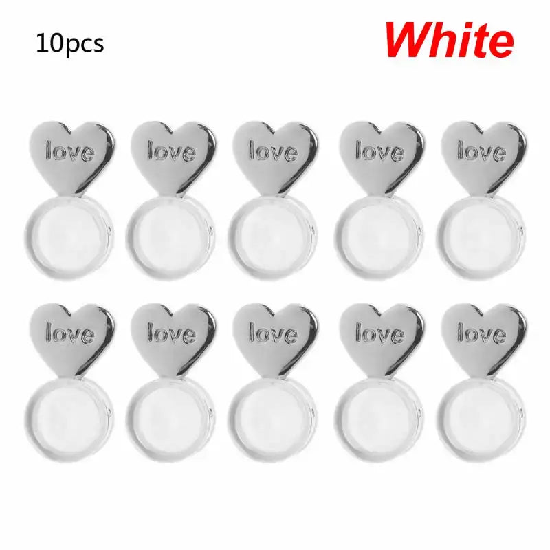 10Pcs Heart Love Magic Adjustable Earring Lifters Support Set White