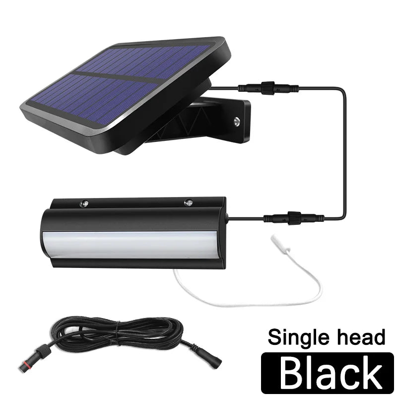 Upgraded Solar Pendant Lights Indoor Outdoor Auto On Off Lamp single head black