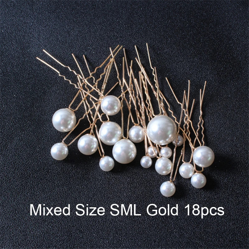 Elegant Pearl Bridal Hair Pin U-Shaped Barrette Clip for Wedding and Party Styles