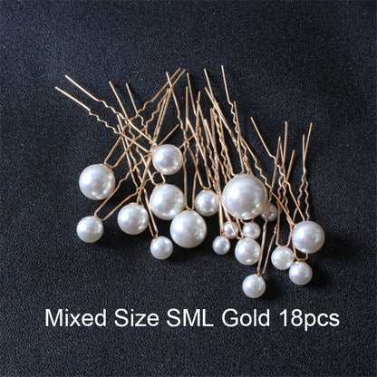 Elegant Pearl Bridal Hair Pin U-Shaped Barrette Clip for Wedding and Party Styles