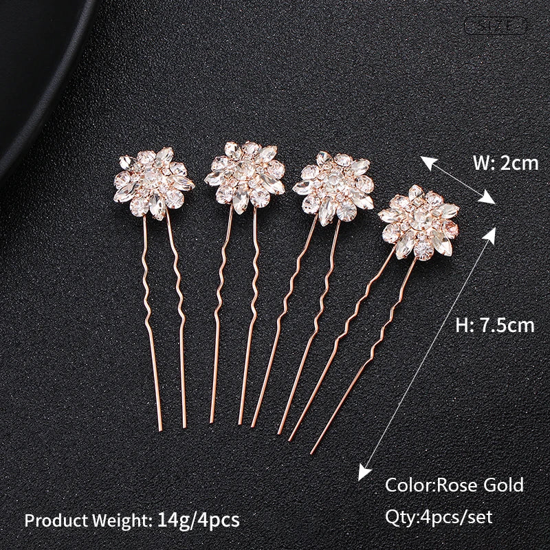 Miallo Bridal Hair Accessories - Top-Rated Rhinestone & Pearl Hair Pins for Brides Rose Gold HS4713