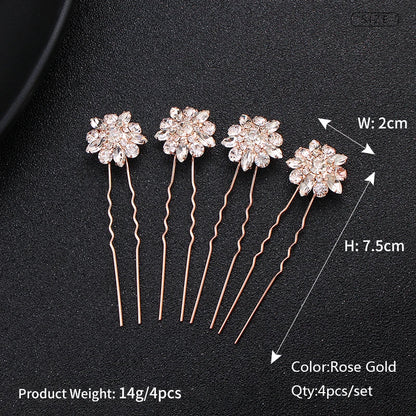 Miallo Bridal Hair Accessories - Top-Rated Rhinestone & Pearl Hair Pins for Brides Rose Gold HS4713