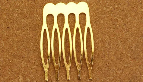 Rhodium & Bronze Gold Bridal Hairpins - 10pcs Wedding Hair Combs for Stunning Styles 5 teeth Gold