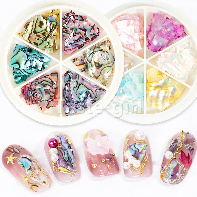 Vibrant 3D Abalone Shell Nail Art Decoration Set for DIY Beauty Salon Creations