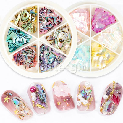 Vibrant 3D Abalone Shell Nail Art Decoration Set for DIY Beauty Salon Creations