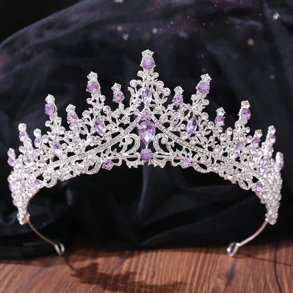 Elegant Lilac Rhinestone Bridal Tiara for Wedding and Special Occasions
