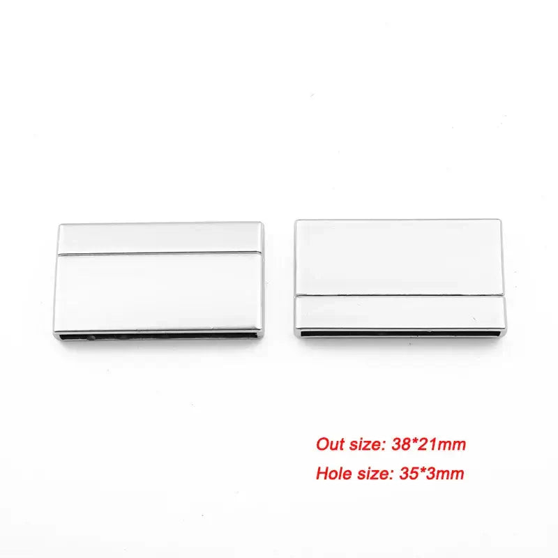 3 Sets Alloy Flat Magnetic Clasp Connectors for DIY Jewelry Making Style 25