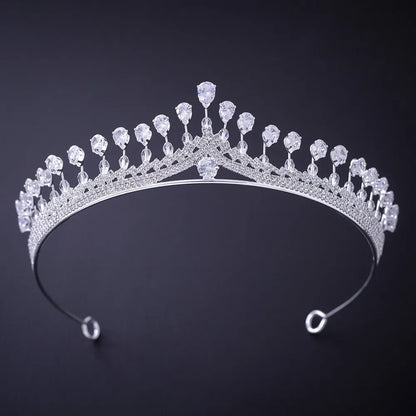 Silver Crystal Rhinestone Bridal Tiara - Top-Rated Wedding Hair Accessory Style E