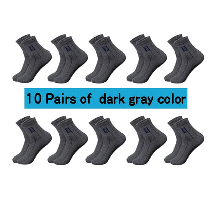 20 Pairs Men’s Cotton Breathable Crew Socks Sweat Absorbent Deodorant Business Casual Socks Gift Set