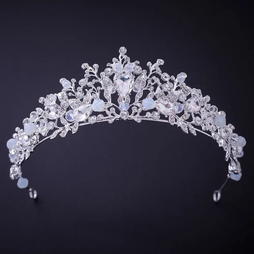Silver Crystal Rhinestone Bridal Tiara - Top-Rated Wedding Hair Accessory Style L
