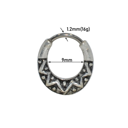 Surgical Steel Indian Nose Septum Ring with Crystal Gem for Women