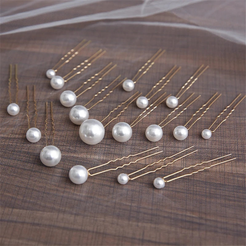 Elegant Pearl Bridal Hair Pin U-Shaped Barrette Clip for Wedding and Party Styles