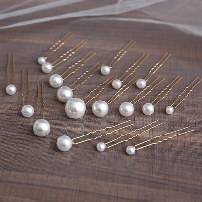 Elegant Pearl Bridal Hair Pin U-Shaped Barrette Clip for Wedding and Party Styles
