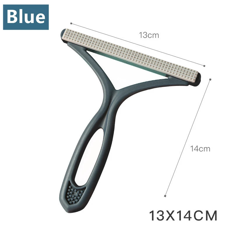 2/1PC Silicone Double Sided Pet Hair Remover Lint Remover Clean Tool Shaver Sweater Cleaner Fabric Shaver Scraper Clothes Carpet 1PC Blue