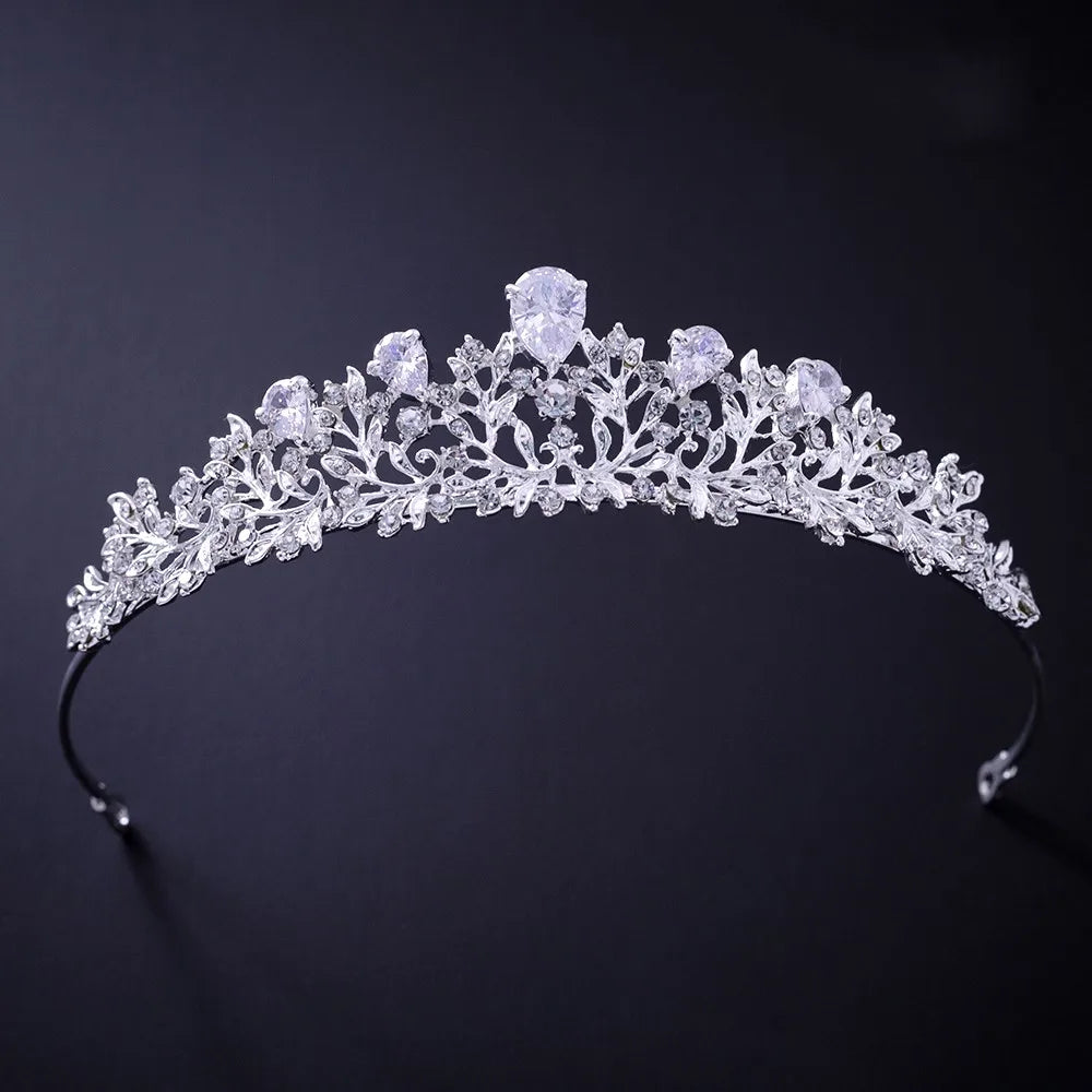 Silver Crystal Rhinestone Bridal Tiara - Top-Rated Wedding Hair Accessory Style M
