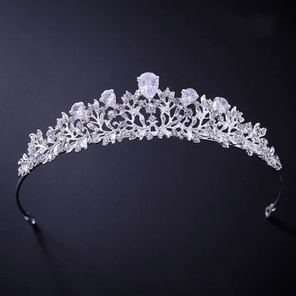Silver Crystal Rhinestone Bridal Tiara - Top-Rated Wedding Hair Accessory Style M