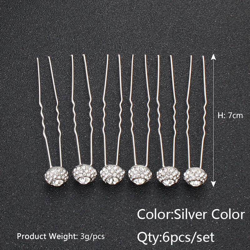 Miallo Bridal Hair Accessories - Top-Rated Rhinestone & Pearl Hair Pins for Brides Silver HS4714