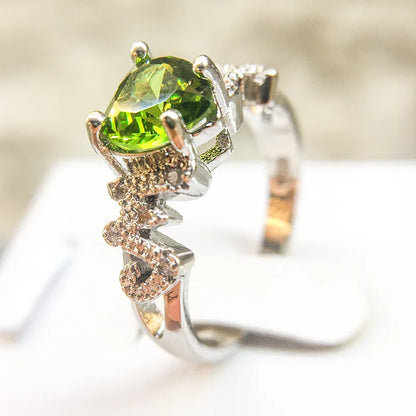 Elegant Two-Tone 925 Silver Love Heart Ring for Women - Perfect Wedding Jewelry Gift for Her