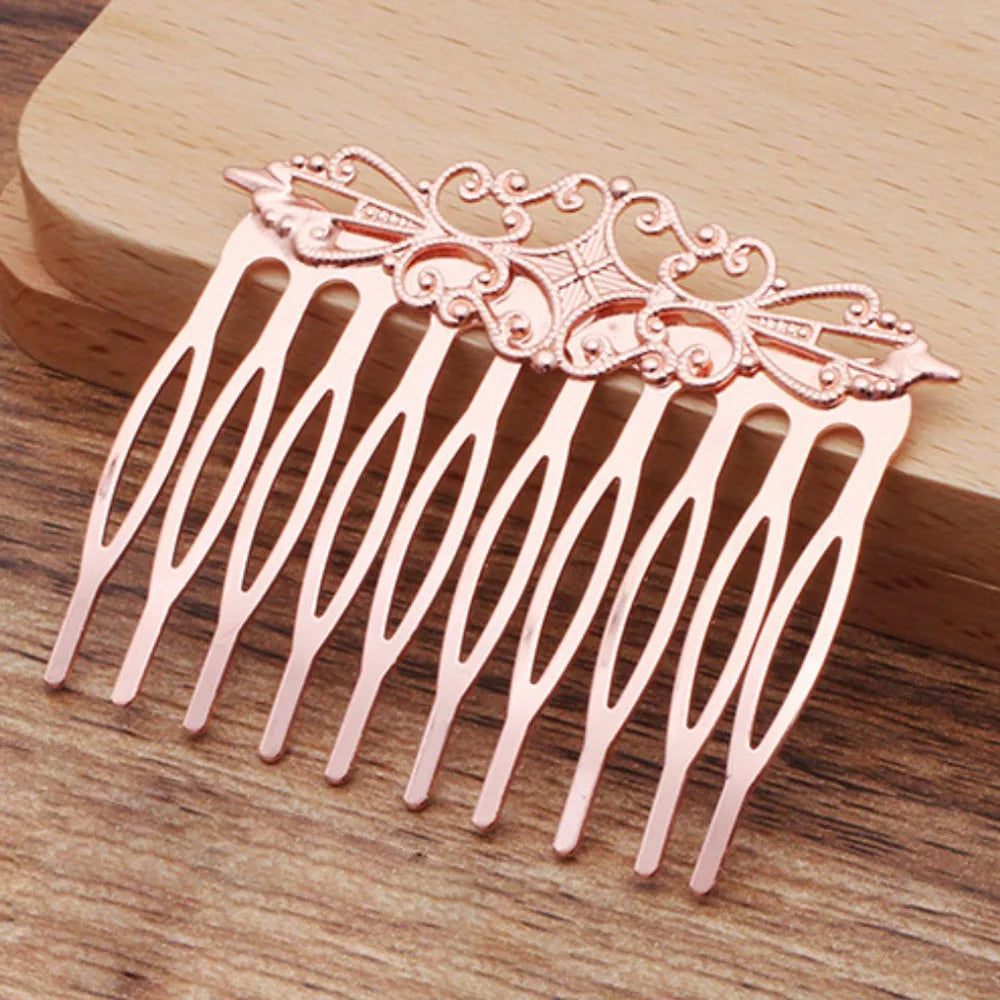 REGELIN Vintage Copper Hair Combs - 10 Teeth Flower Hairpins & Clips