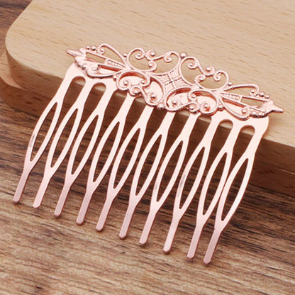 REGELIN Vintage Copper Hair Combs - 10 Teeth Flower Hairpins & Clips
