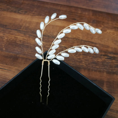 Elegant Pearl Bridal Hair Pin U-Shaped Barrette Clip for Wedding and Party Styles