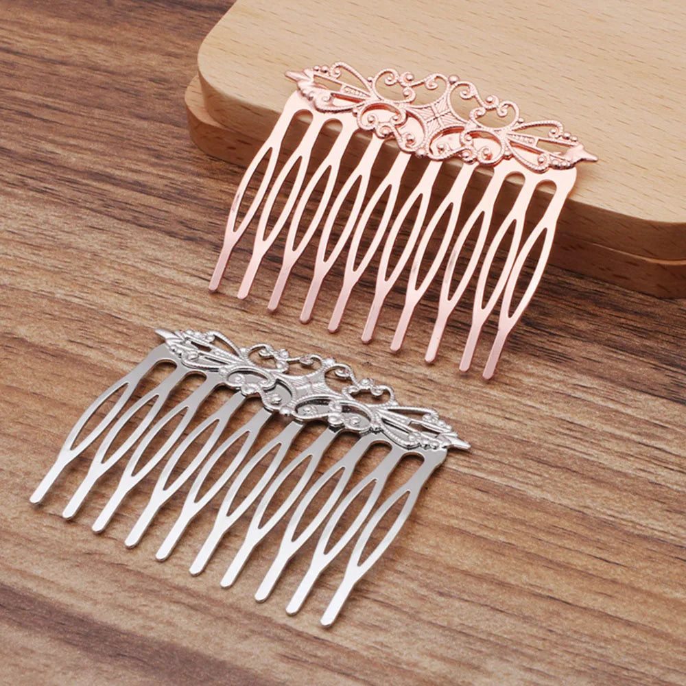 REGELIN Vintage Copper Hair Combs - 10 Teeth Flower Hairpins & Clips