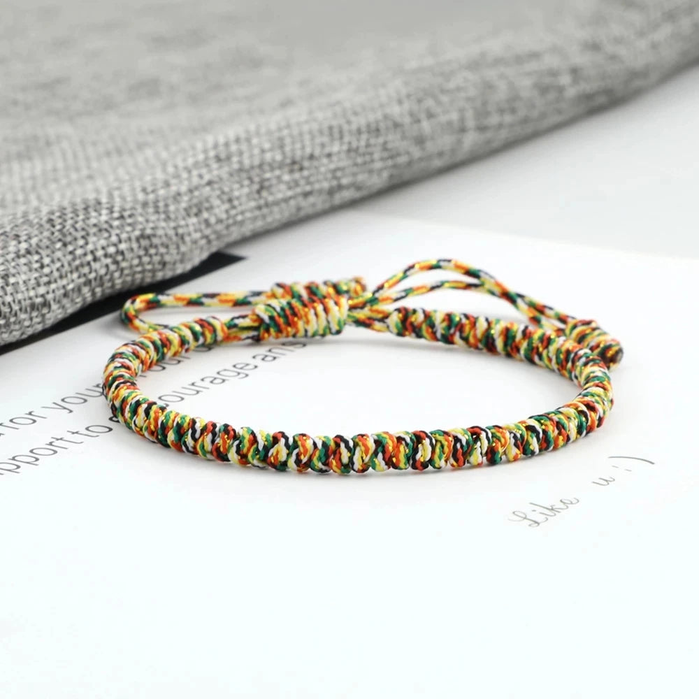 Vibrant Multi Color Lucky Braided Bracelets Unisex Handmade Adjustable Tibetan Charm Jewelry Gifts