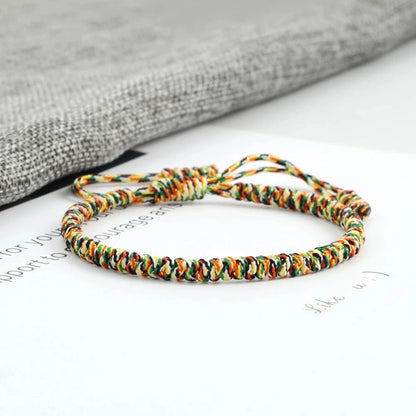 Vibrant Multi Color Lucky Braided Bracelets Unisex Handmade Adjustable Tibetan Charm Jewelry Gifts