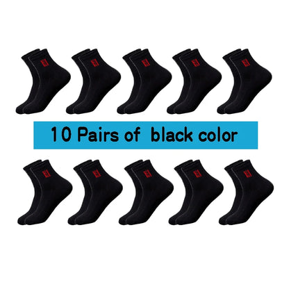 20 Pairs Men’s Cotton Breathable Crew Socks Sweat Absorbent Deodorant Business Casual Socks Gift Set