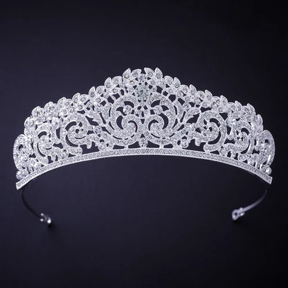 Silver Crystal Rhinestone Bridal Tiara - Top-Rated Wedding Hair Accessory Style J