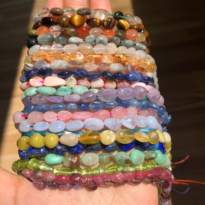 Vibrant Mixed Color Irregular Gemstone Beads for DIY Jewelry Crafting 15-Inch Strand