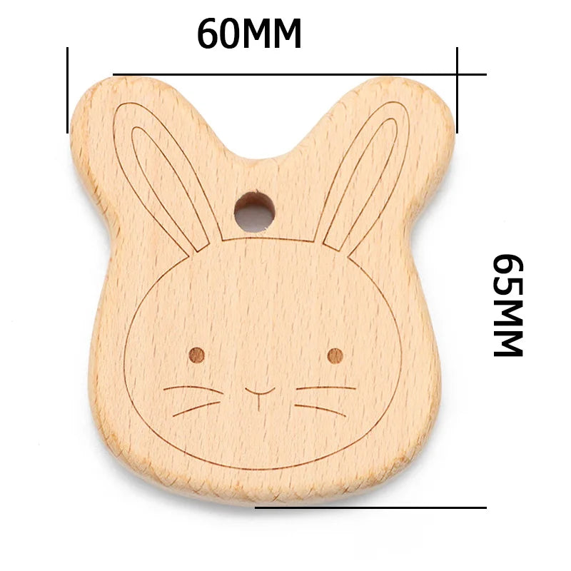 Natural Beech Wood Baby Teethers Set in Animal Shapes - Tortoise, Koala, Whale, Turtle - Food Grade Newborn Toys