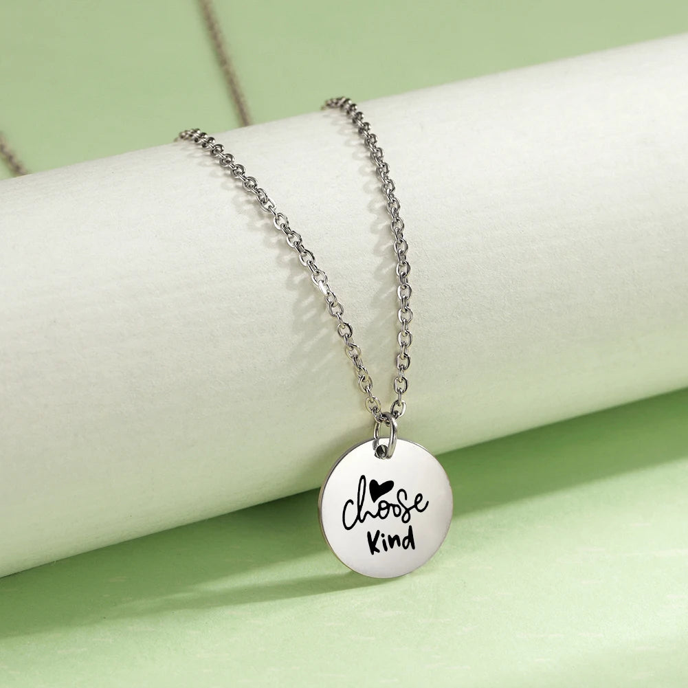 Cazador Stainless Steel Round Pendant Necklace for Women - Elegant Faith and Love Jewelry Gift 2025