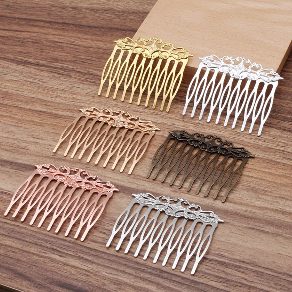 REGELIN Vintage Copper Hair Combs - 10 Teeth Flower Hairpins & Clips
