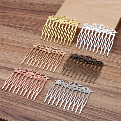 REGELIN Vintage Copper Hair Combs - 10 Teeth Flower Hairpins & Clips