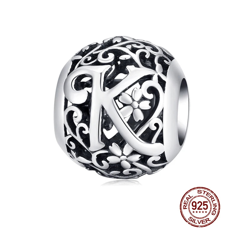 Genuine 925 Sterling Silver Vintage Galaxy Round Charms Top Rated Openwork Beads for Authentic Bracelets CQC1444-K