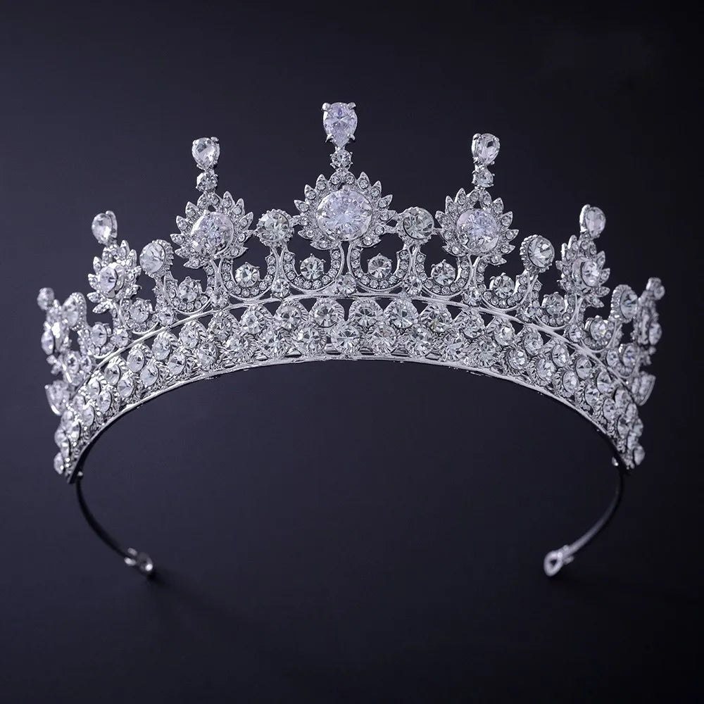 Silver Crystal Rhinestone Bridal Tiara - Top-Rated Wedding Hair Accessory Style T