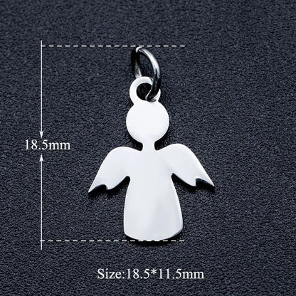 5pcs Angel Wing DIY Charms 316 Stainless Steel Jewelry Connectors