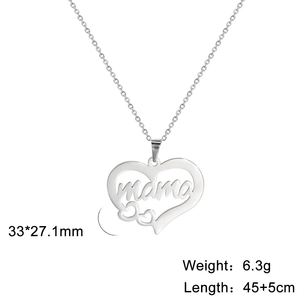 Cazador Sweet Love Heart Pendant Necklace for Women Stainless Steel Jewelry Mother's Day Gift 2025