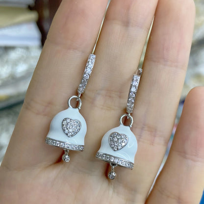 Hecheng Colorful CZ Bell Hoop Earrings for Women Fashion Jewelry