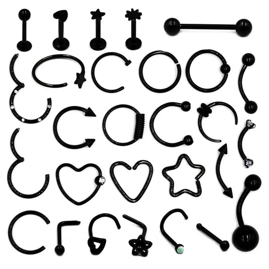 Unisex Surgical Steel Hoop and Stud Piercing Ring for Ear, Nose, and Lip