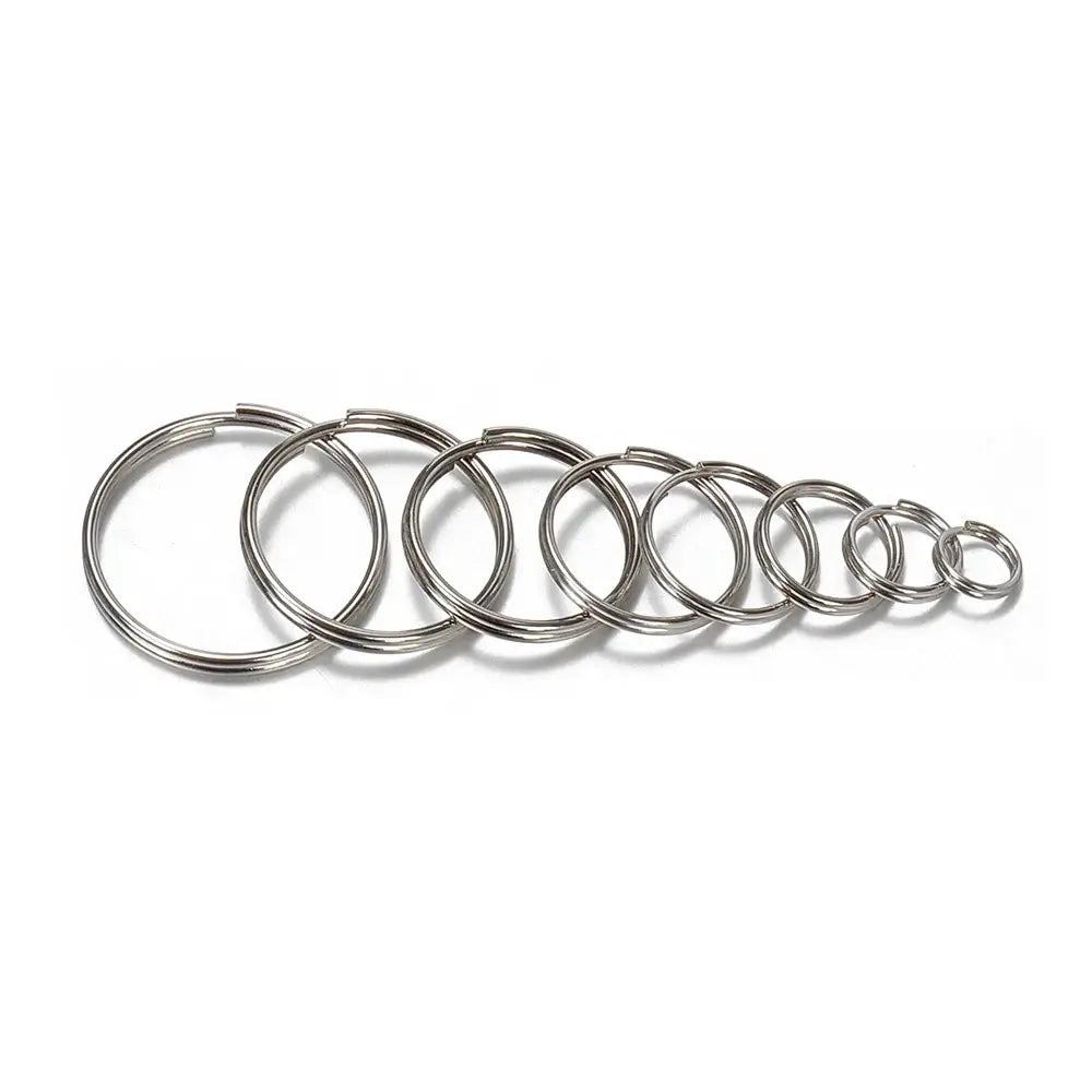 50pcs Stainless Steel Key Ring Connector Findings for Crafting and Jewelry Making