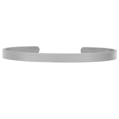 Custom Engraved Brushed Stainless Steel Cuff and Necklace Set for Couples