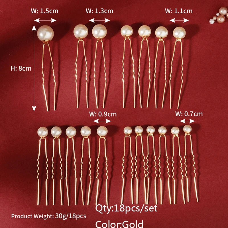 Miallo Bridal Hair Accessories - Top-Rated Rhinestone & Pearl Hair Pins for Brides Gold HSJ6224