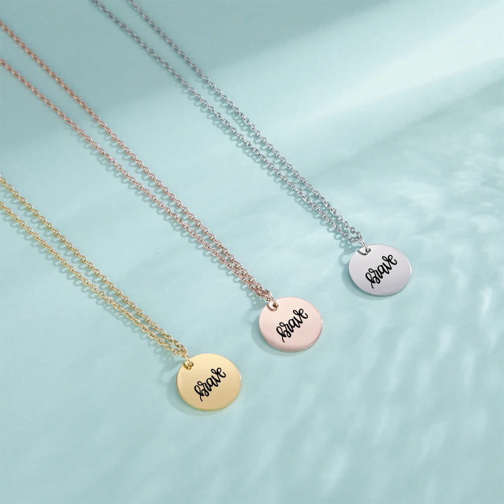 Cazador Stainless Steel Round Pendant Necklace for Women - Elegant Faith and Love Jewelry Gift 2025