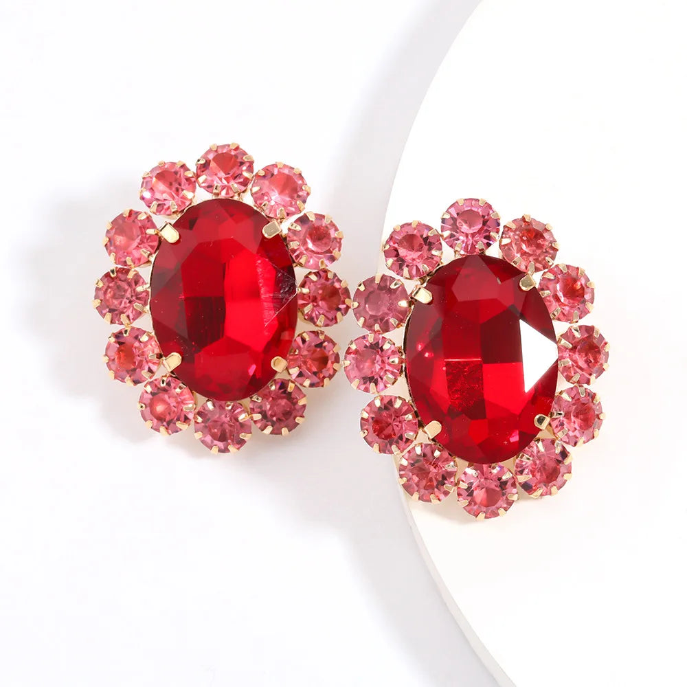 Lubov Luxury Geometric Alloy Stud Earrings for Women