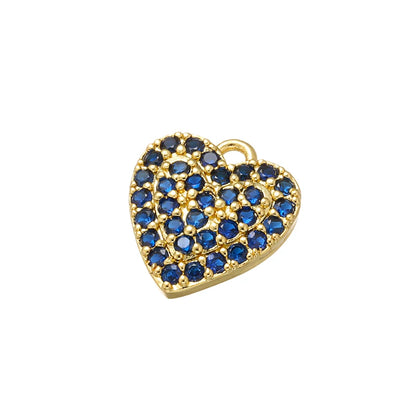 Zhukou Brass Heart Crystal Pendant for Women Jewelry Making