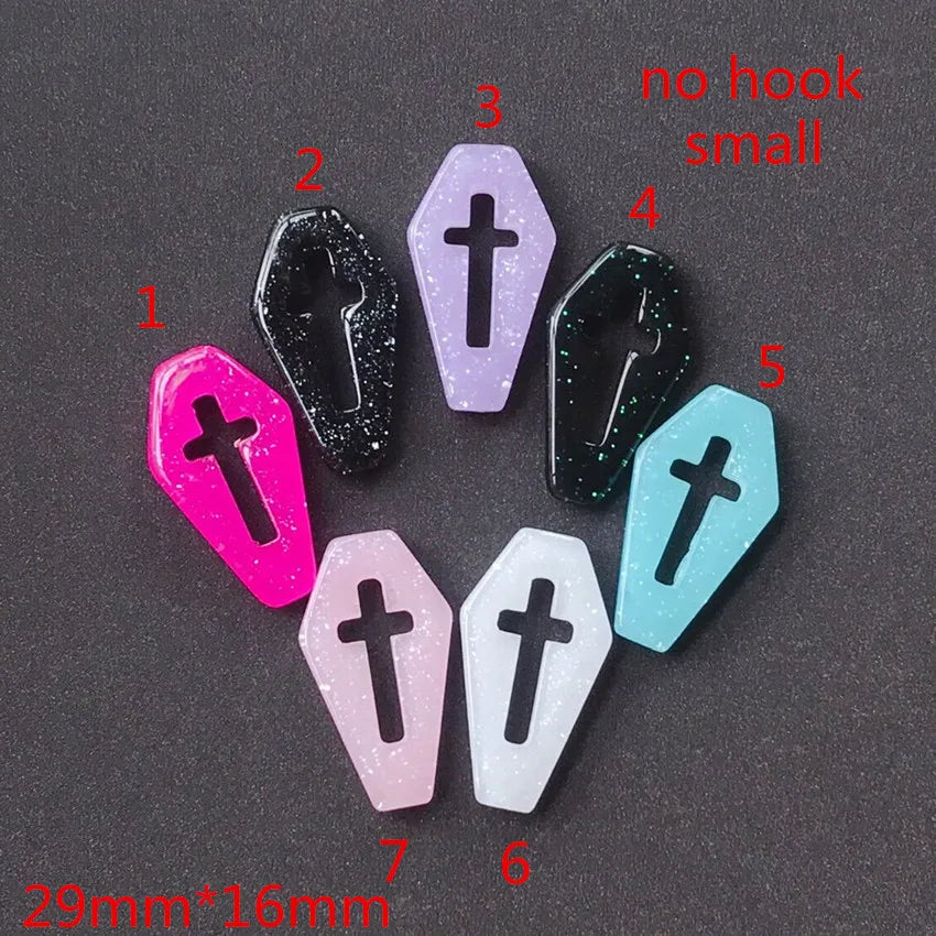 Punk Style Coffin Planchette Resin Charms for DIY Necklace Pendant Making