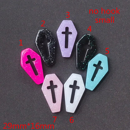 Punk Style Coffin Planchette Resin Charms for DIY Necklace Pendant Making